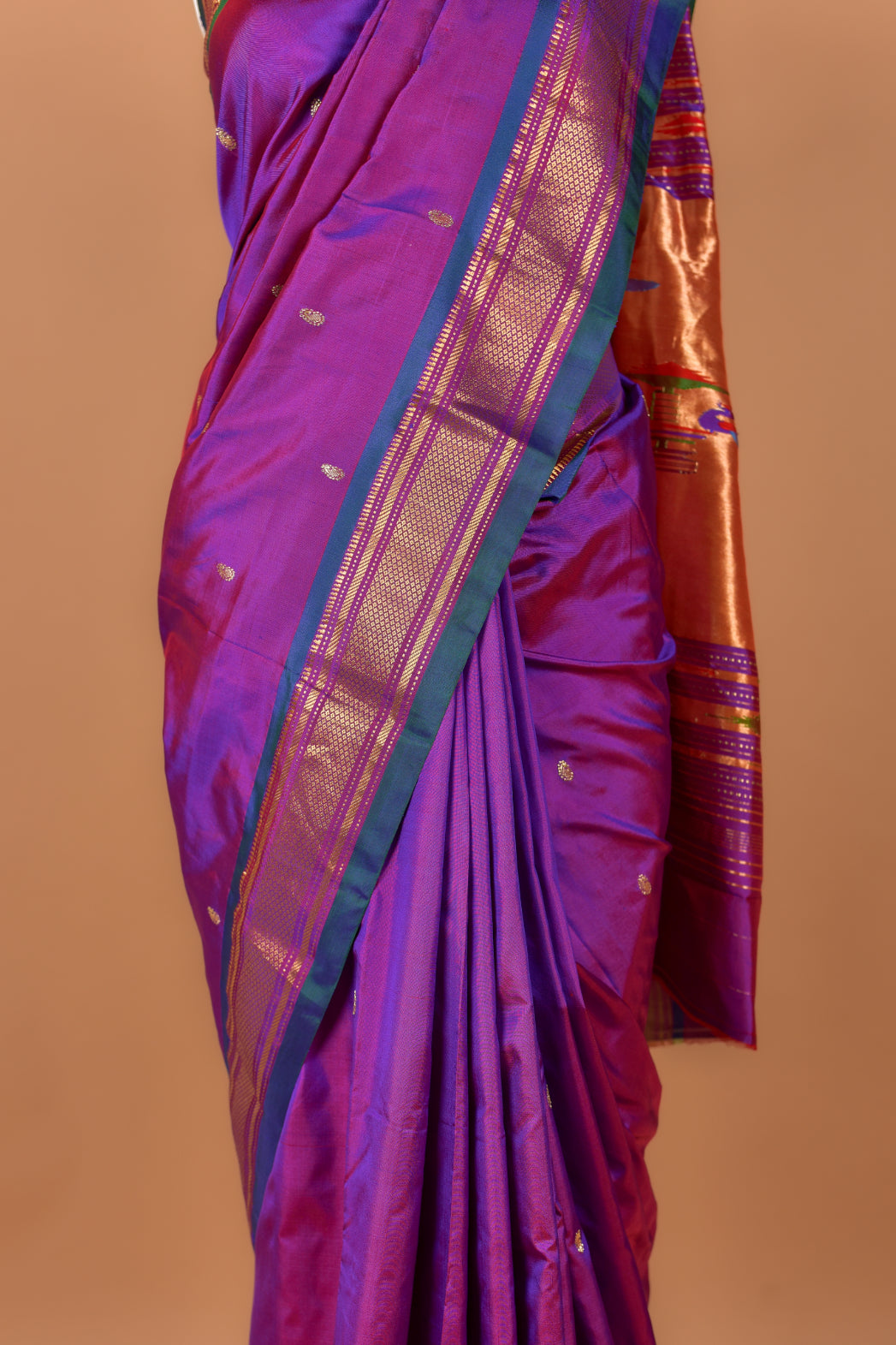 Purple Double Padar Paithani