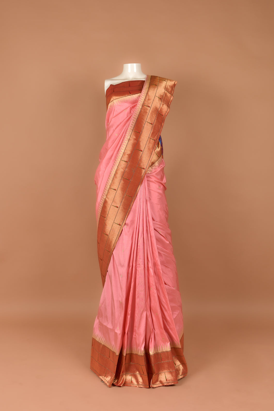Pink Triple Muniya Paithani
