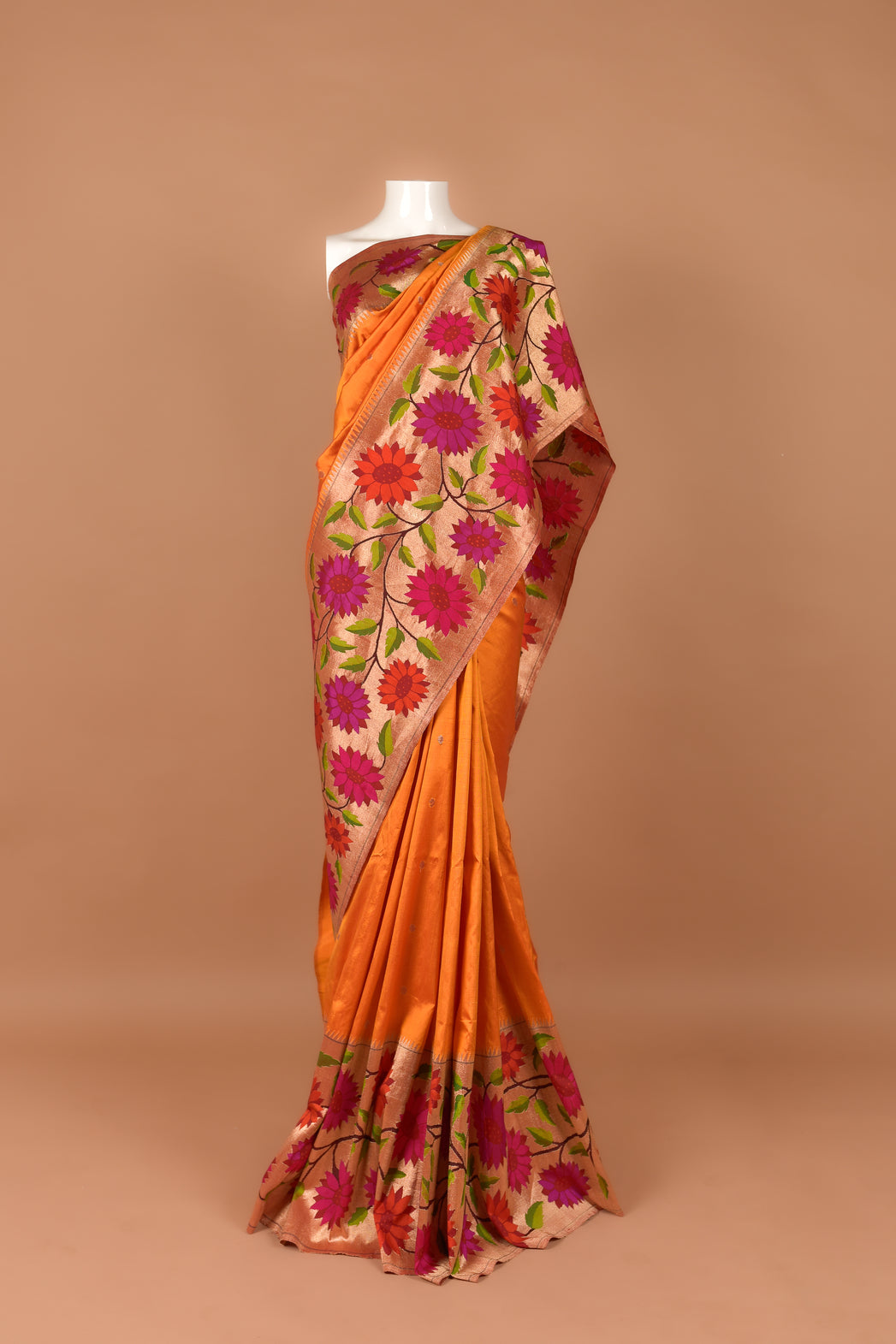 Sunflower Half Allover Paithani