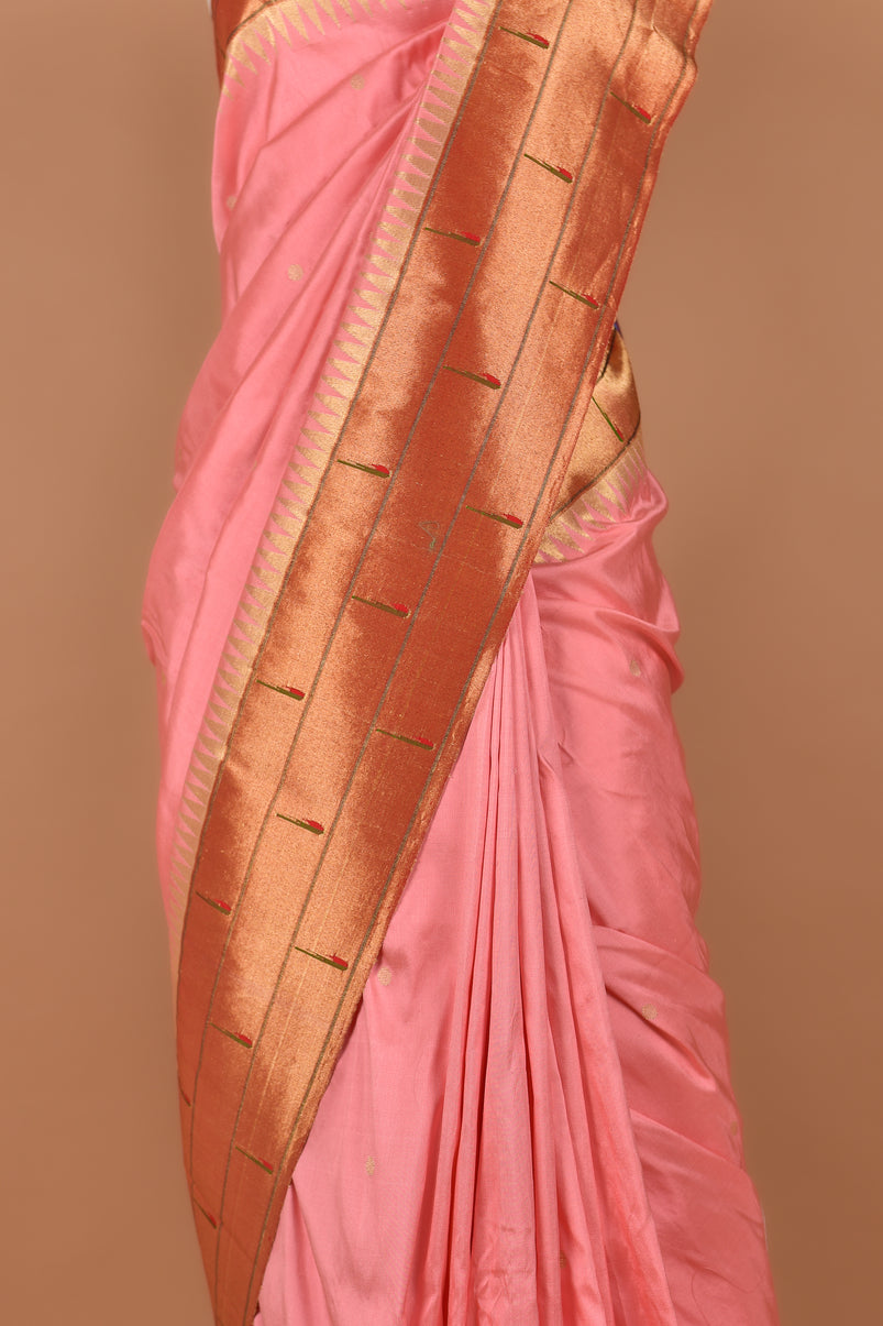 Pink Triple Muniya Paithani