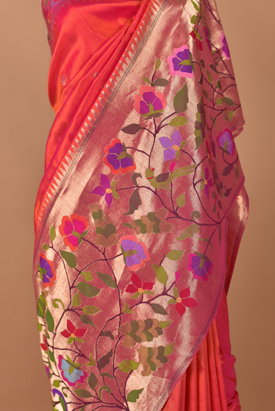 Gajari Half Allover Paithani